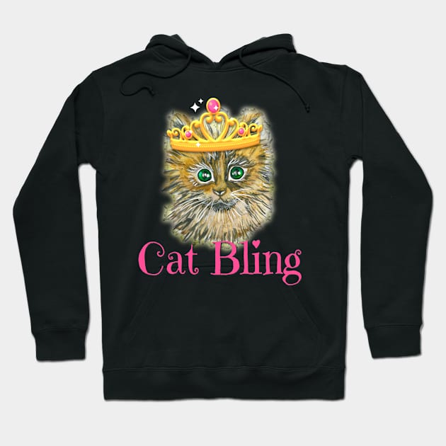 Cat Bling Hoodie by AlondraHanley